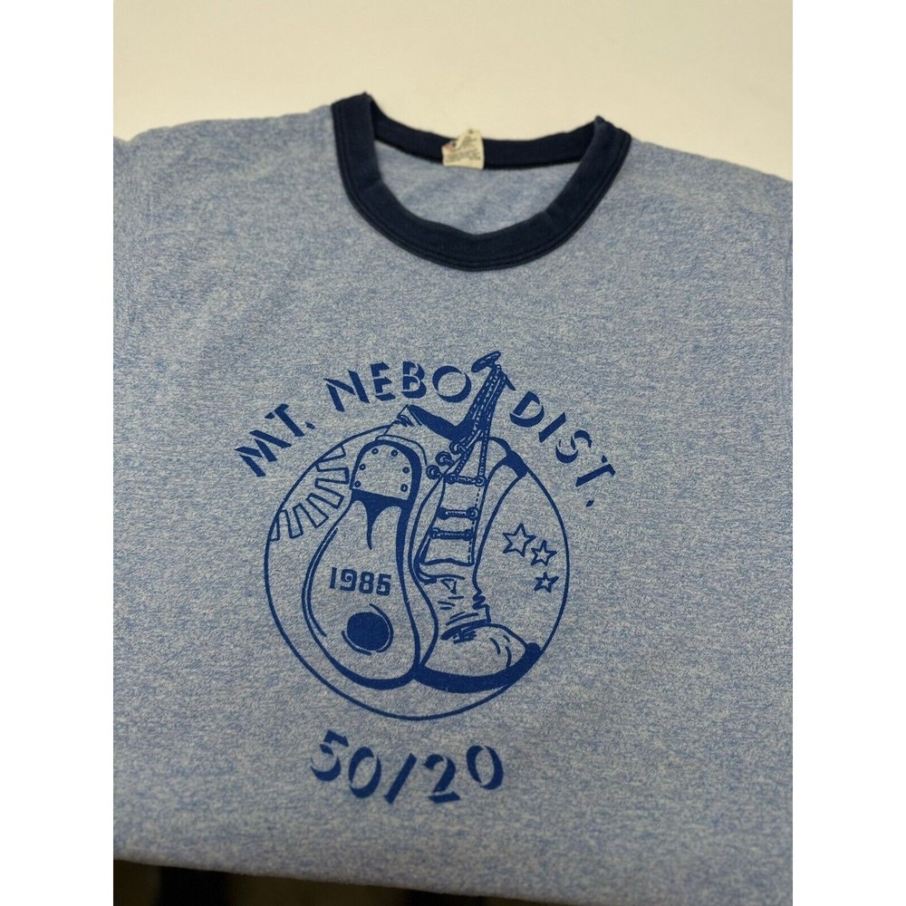1980’s Screen Stars Tee Shirt Royal two tones (Medium) blue with Navy… - Picture 2 of 11